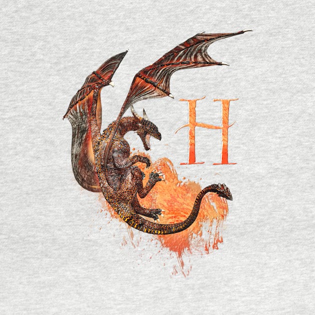 Drachen Buchstabe H by AndreaTiettje